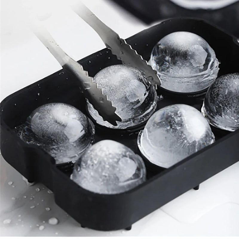 1PCS 4/6/8 Silicone Ice Cube Mold Black Ice Ball Mold Round Square Ice Tray Mold Food Grade Reusable Ice Maker Ice Cream Tools