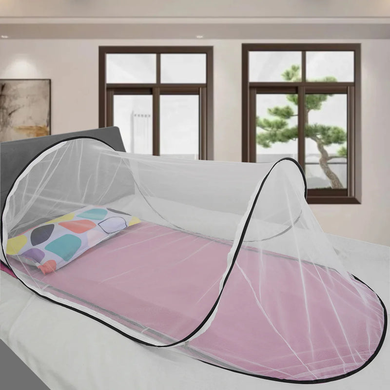 Single dormitory camping mosquito net, installation free, foldable and portable, with encrypted mesh and adjustable mosquito net