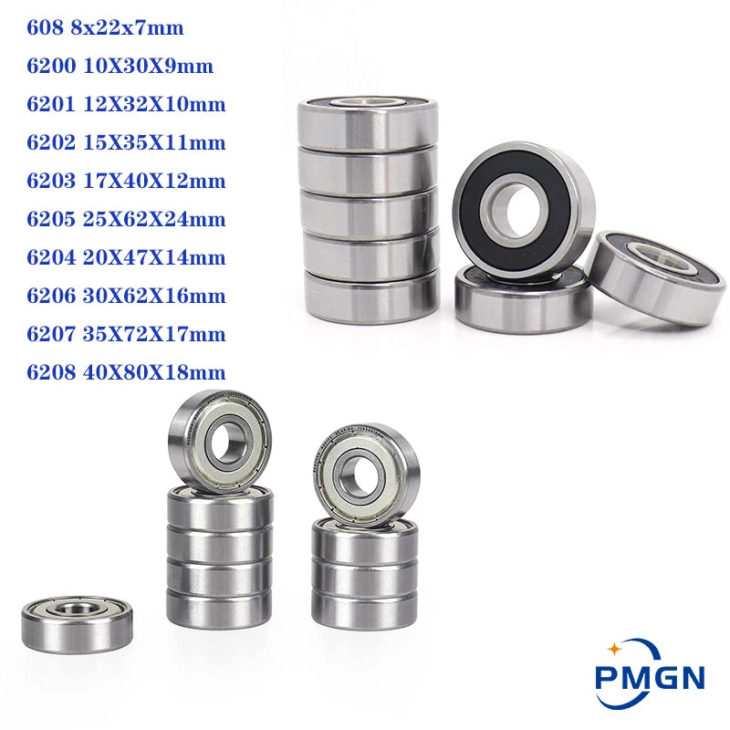 10PCS ABEC-5 608 6200 6201 6202 6203 6204 6205 6206 6207 6208 ZZ 2RS Metal Seal High Quality Deep Groove Ball Bearing 12x32x10mm