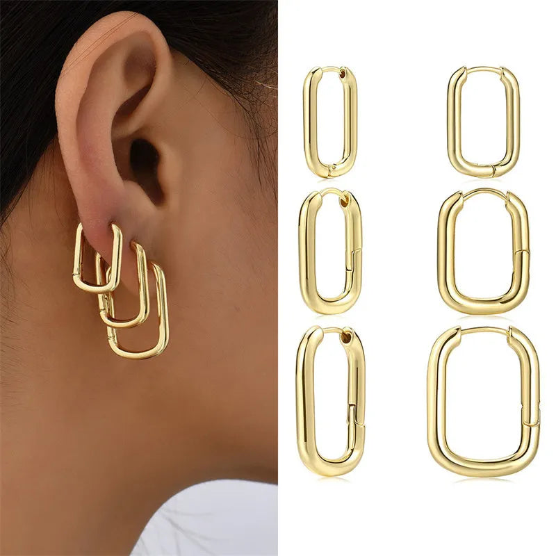 6Pcs Stainless Steel Mini Hoop Earrings Set for Women Shiny Rhinestone Zirconia Huggie Circle Punk Earrings Party Jewelry Gifts