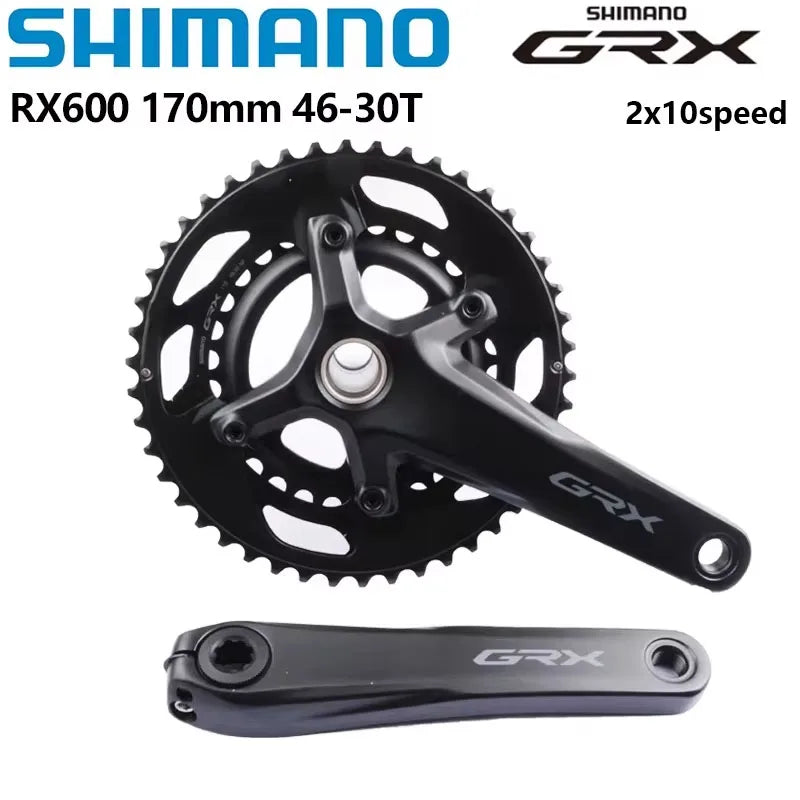 Shimano GRX RX600 Crank 2x10Speed Road Bike Crankset 170MM 172.5MM 175MM 46-30T Chainring 20S Gravel Crankset For Road Cycling