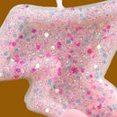 2th Birthday Candles Number 2 Candles with Pink Glitter Bow Happy Birthday Cake Topper Decoration for Party Celebrations