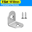 Stainless Steel Corner Bracket L Right Angle Connector Brackets Furniture Cabinet Fastener Corner Brace Shelf Support with Screw