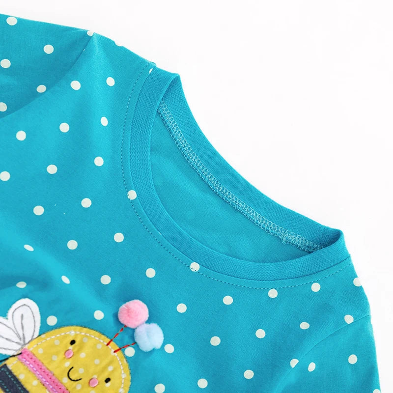 Little maven Korean Cotton T-shirt Short Sleeves Summer Kids Clothes Bees Cute Blouse for Baby Girls Tops Children's Clothing