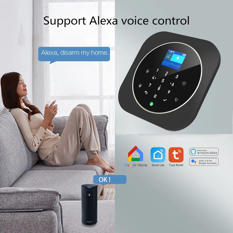 NEW Tuya WIFI W9B Alarm System for Home Burglar Security 433MHz WiFi GSM Alarm Wireless Tuya Smart House App Control