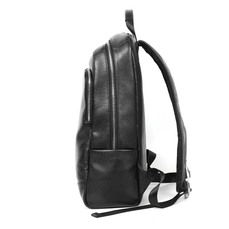 New Natural Cowskin 100% Genuine Leather Men's Backpack Fashion Large Capacity Shoolbag For Boy Leather Laptop Backpack Bag