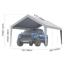 SucceBuy Carport Replacement Canopy Cover Garage Top Tent Shelter Tarp Heavy-Duty Waterproof & UV Protected （Frame Not Include）