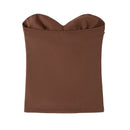 TRAF Woman Tanks & Camis Strapless Crop Tops For Women Summer Corset Tube Top Ruched Backelss Sexy Tops Off Shoulder Party Top