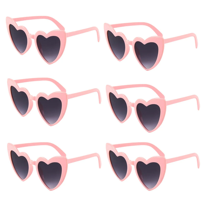8pcs/6pcs Bachelorette Hen Party Sunglasses Black Heart Shaped Glasses Bride To Be Bridesmaid Gifts Wedding Bridal Shower Decor