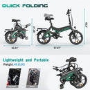 16 electric bike HITWAY W/36V Foldable Electric Pedal Assistance with 7.8ah Battery, Accelerator-Free, for teen