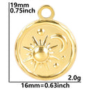 5pcs Stainless Steel Round Moon Sun Charm Pendant for Jewelry Making Supplies DIY Necklace Bracelat Earrings Pendant Accessories