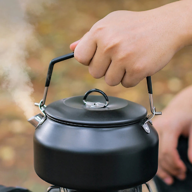 1L Portable Whistling Teapot with Handle Boiling Stovetop Kettles 304 Stainless Steel for Outdoor Travel Camping Cooking