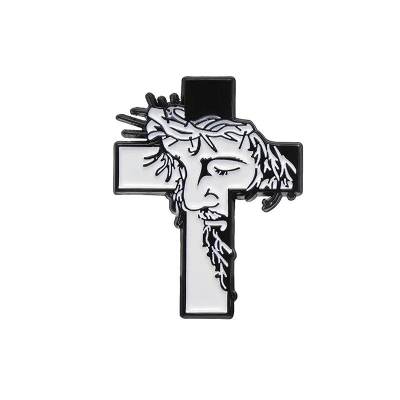 I Love Jesus Enamel Pin Christianity Religion Believers Live Forever Cross Easter Brooch Lapel Clothes Badge Love Faith Jewelry