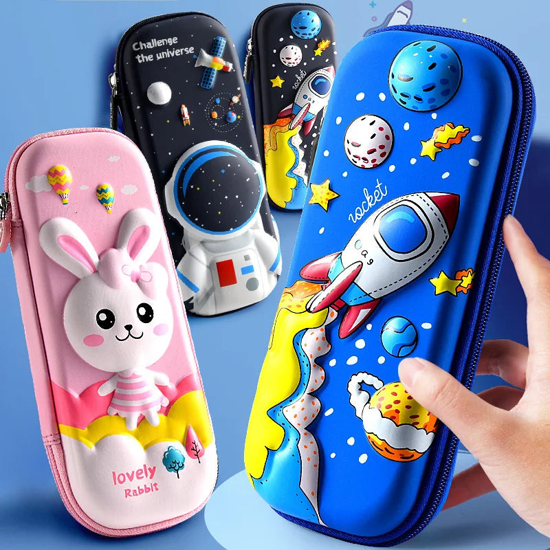 Pencil Case Kawaii School Pencil Cases Stationery Estuche 3D Space Pen Case Unicorn School Supplies Trousse Scolaire Pencil Box