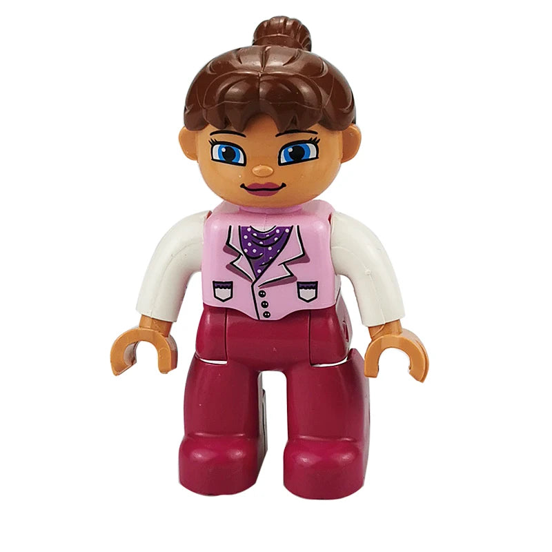 Big Size Action Figures City Princess Policemen Family Building Block Doll Character Accessory Assembly Toys for Children Gift