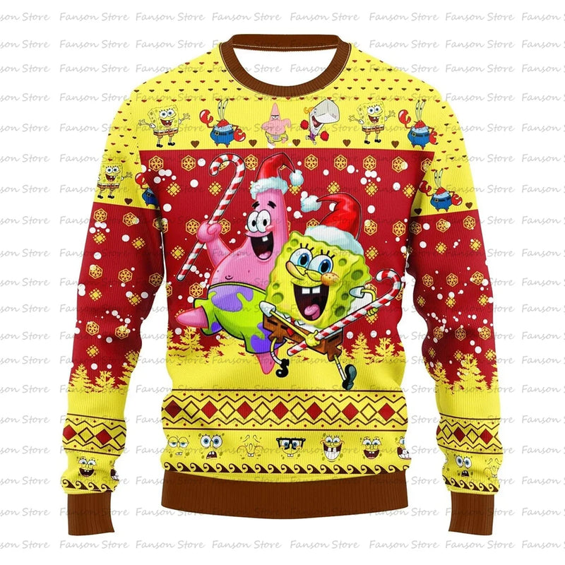 Spongebob Nickelodeon Ugly Christmas Sweater 2025 New Fashion Women Men Pullover Tops Cartoon Anime Couple Hoodie Sweatshirt