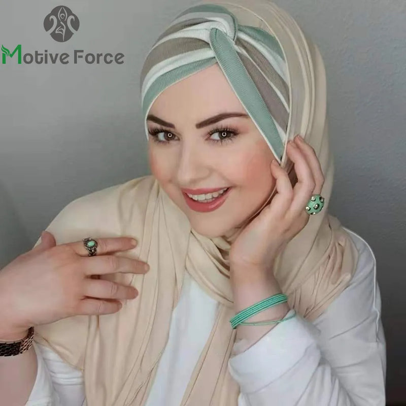 Islam jersey hijab luxury abaya modal femme musulman foulard epingle hijabs for woman musulmane pour chiffon scarf bonnet turban