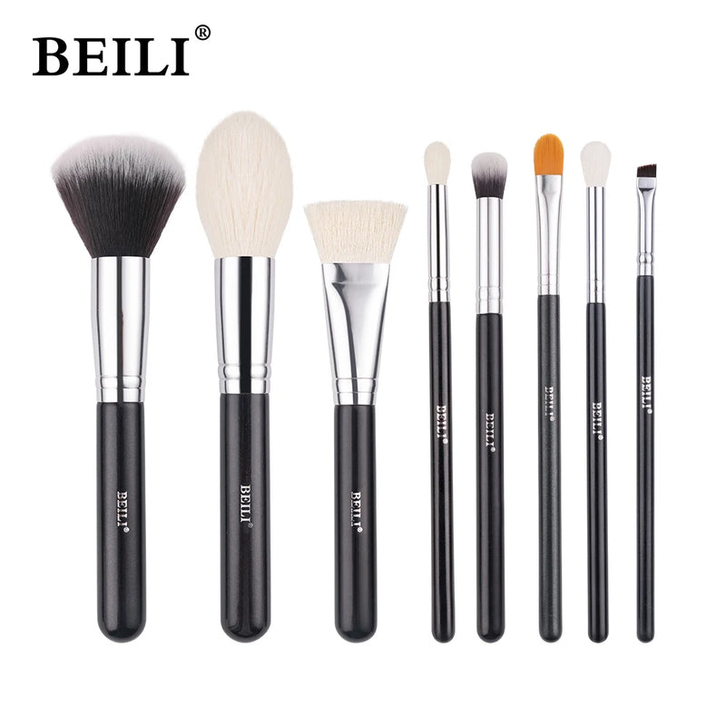 BEILI 8-10PCS Makeup Brushes Powder Foundation Highlight Concealer Eyeshadow Blending Make Up Brush Set pinceaux de maquillage