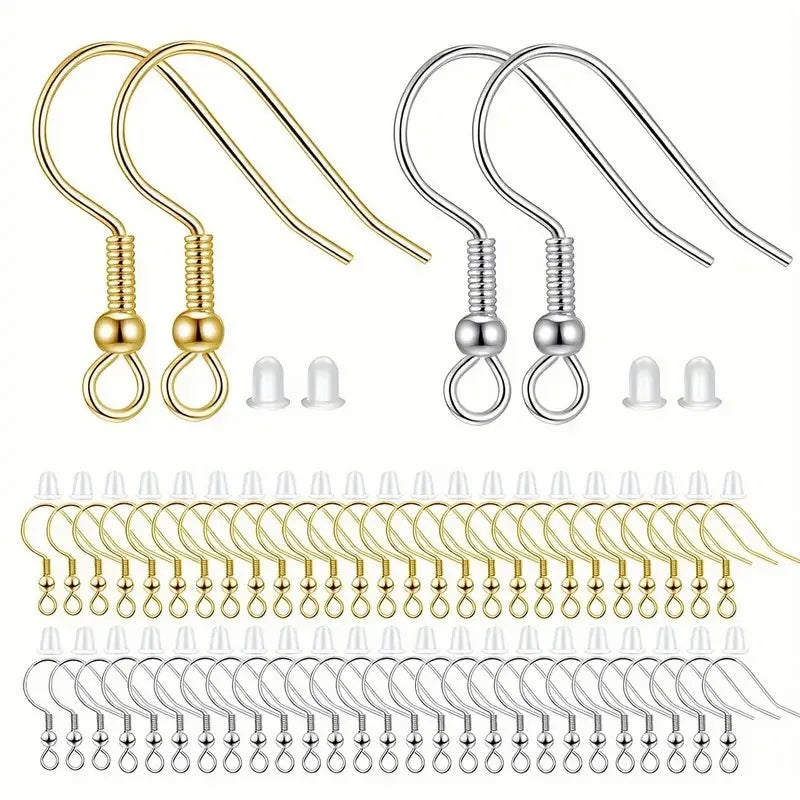 Stainless Steel Round Ball Post Earrings Stud Loops Earring Hooks Earplug  Fit Women DIY Earring Jewelry Making Christmas Craft