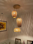 Chinese Hand Knitted Bamboo Pendant Lights Weaving Hanging Lamp Garden Restaurant Home Decor Lighting Fixtures