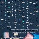 Gold 30th Happy Birthday Party Paper Banners Decorations Number 30 Year Old Circle Dots Twinkle Star Garlands Hanging Backdrops