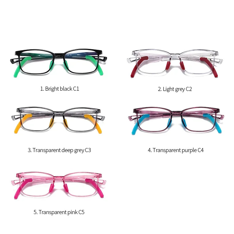 VICKY TR Children Boys Girls Anti-blue Light Glasses Anti-skid Rubber Cover Myopia Hyperopia Customizable Prescription 5109