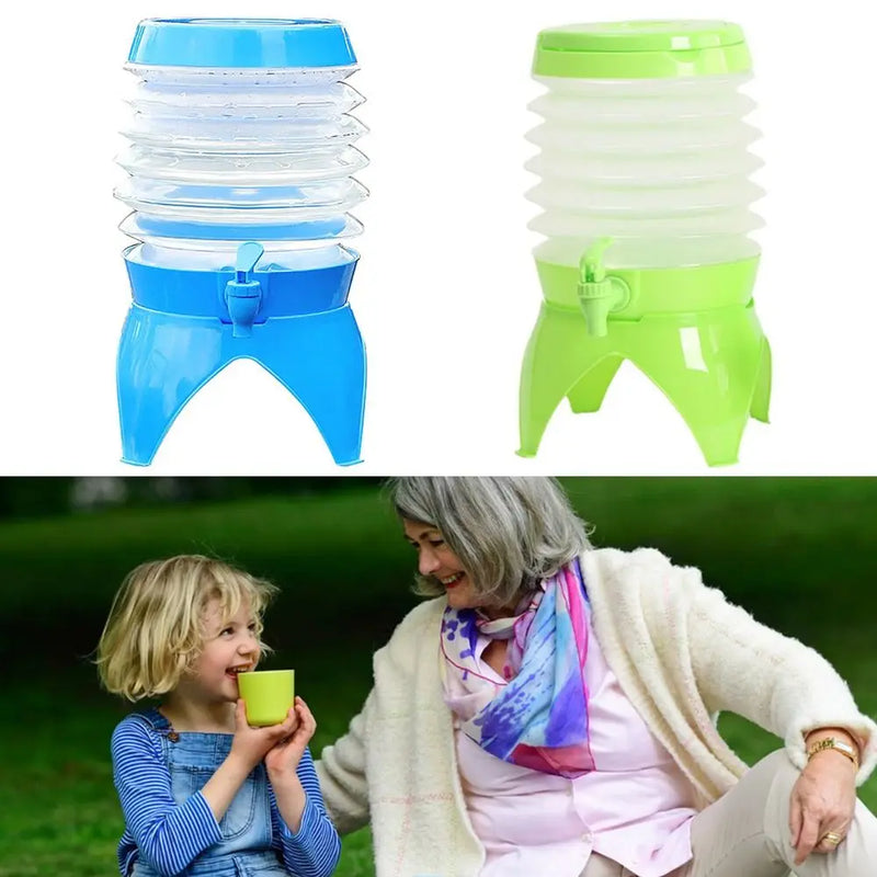 3.5L Water Dispenser Drink With Beverage Jug Fridge Container Collapsible Camping Pitcher Portable