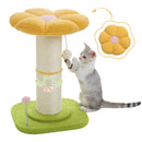 Flower Cat Scratching Post Small Cat Tree Tower Cat Scratcher for Indoor Cats with Super Thick Scratching Post Removable Cat Bed