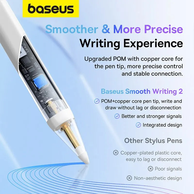 Baseus Stylus Lite with LED for Apple Pencil iPad Palm Rejection Magnetic Design Touch Pen for Tablet for iPad Pro 2018-2023