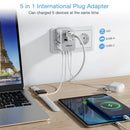 TESSAN Universal Travel Adapter with 3 USB, 1 USB C, International Socket adapter for Germany, USA, England, Australia