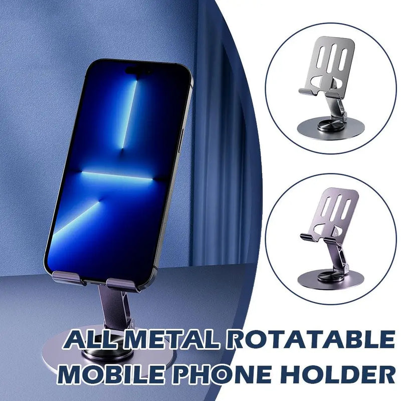 All Metal Aluminum 360 Rotation Tablet Holder Portable Adjustable Folding Flexible Phone IPad Universal Holder Stand Mobile W1F4