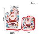 2pcs/set Christmas Anti-Hot Oven Mitts and Pot Holders Christmas Home Decoration Kitchen Cooking BBQ Gloves Xmas Party Supplies
