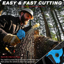 Jemi Tool 6 inch portable cordless rechargeable electric chain saw with two batteries, wood cutter, garden orchard pruning tool