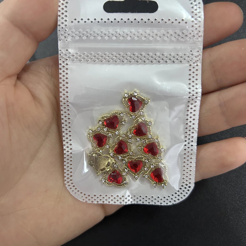 3D luxury zircon Star cross Nail Metal Charms 10pcs mermaid  bead nail jewelry  11*18mm Aolly Nail Art Crystal Gems Decorations