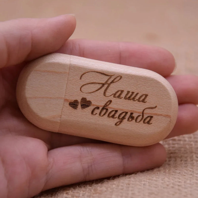 10pcs/Lot Custom Logo Wooden USB + Box USB Flash Drive Pendrive 4gb 8gb 16gb 32gb 64gb Memory Stick Photography Gift Pen Drive