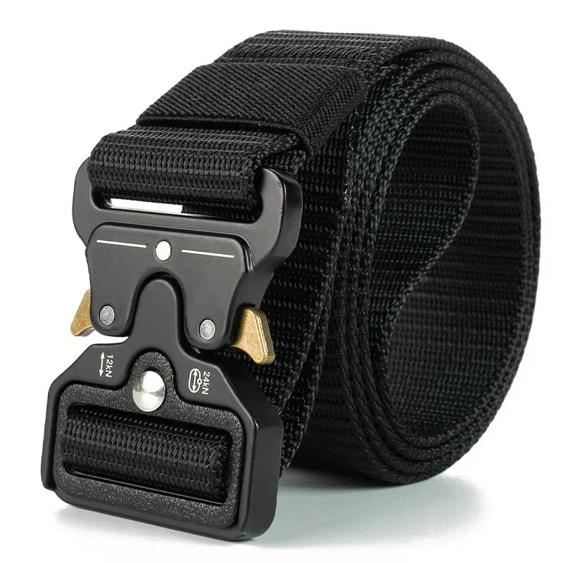 Men's Belt Metal Male Tactical Combat Belt Canvas Belts Big Size Outdoor Sport Nylon Belts Oversized