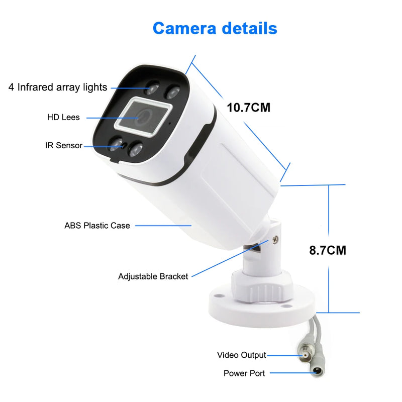 AHD Camera Security Surveillance CCTV Camera Mini Analog Outdoor Video Security Camera Home Street Protection 720P 2MP 5MP HD