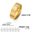 Jeshayuan Christmas Gift John 3:16 Ring For God So Love The World Bible Verse Ring Christian Jewelry Meaningful Gift