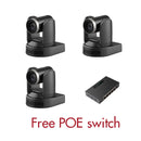 Combination sales SMTAV 3PCS AI Tracking 4K NDI 20X Camera SDI USB PTZ Camera HDMI IP Support POE Gift POE Switch