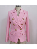 HIGH STREET 2023 Classic Designer Blazer Jacket Women's Slim Fitting Metal Lion Buttons Double Breasted Blazer