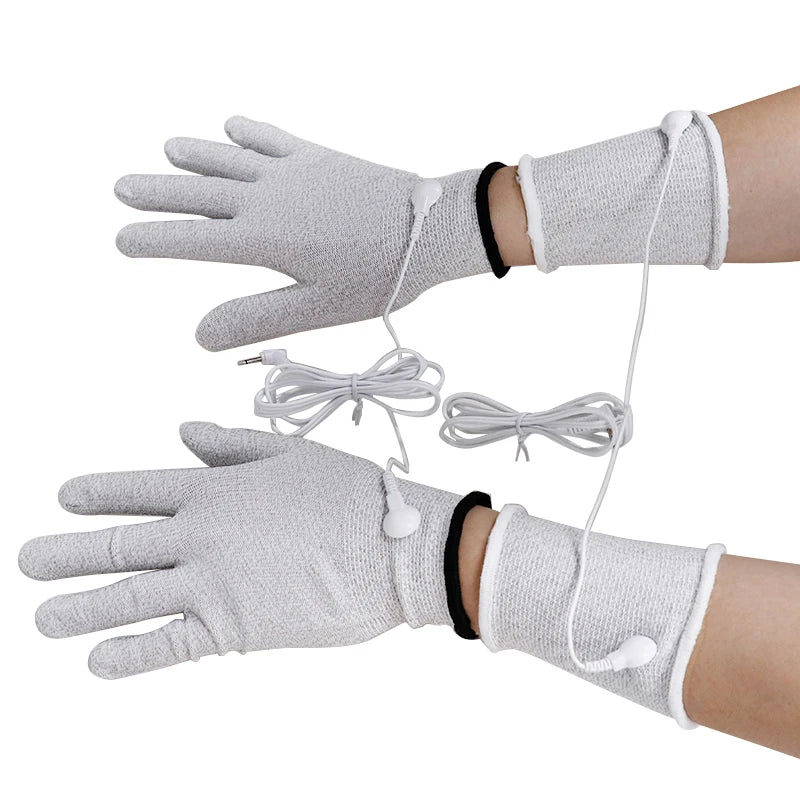 Electrode Pulse Conductive TENS EMS Massage Gloves Socks Wrist Conductive Silver Fiber For Physical Massager Muscle Stimulator