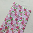 Graceful Pink Green Stripe Fruit  Series Apple Banana Printed Cotton Fabric 50x160cm For DIY Sewing Bedding Quilting Cloth Decor