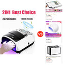 2IN1 Nail Lamp Vacuum Cleaner Strong Suction 186W Professionals Uv Led Nail Lamp Gel Polish Drying Lamp Dust Collector Manicure