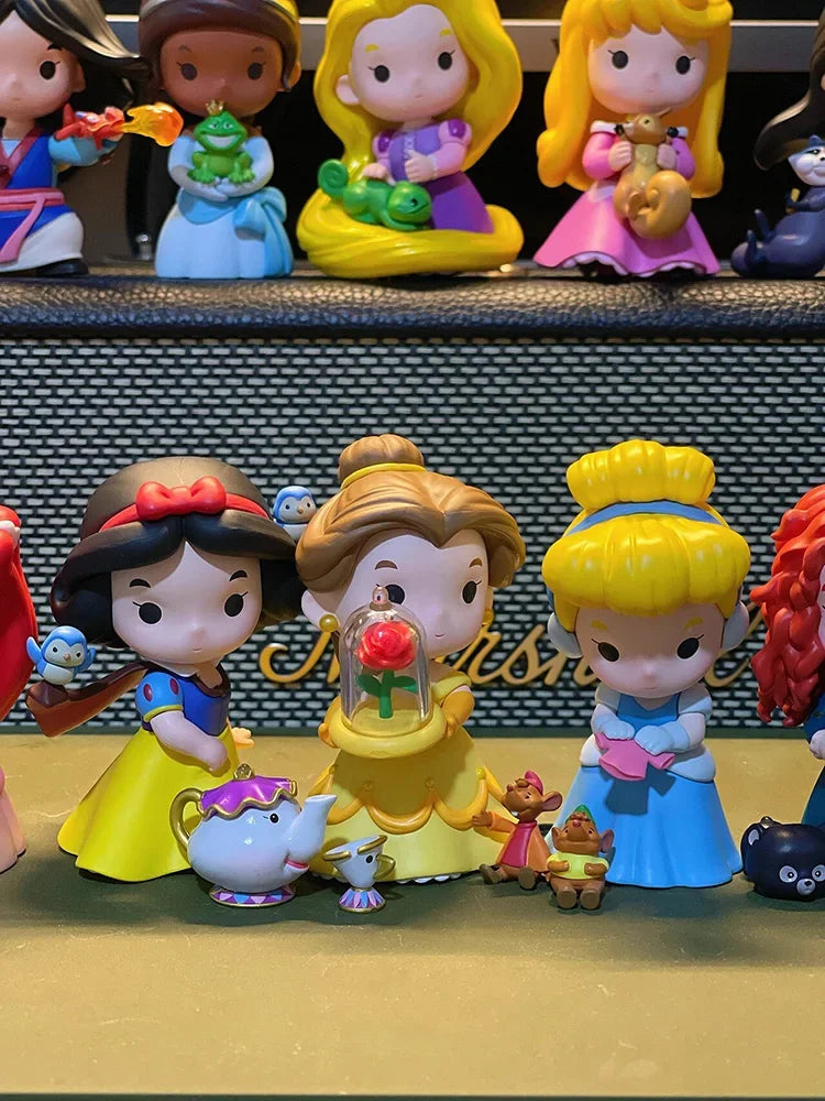 Disney Princess Blind Box Cinderella Aurora Pocahonta Snow White Ariel Rapunzel Mulan Belle Moana Jasmine Merida Figure Toy Gift