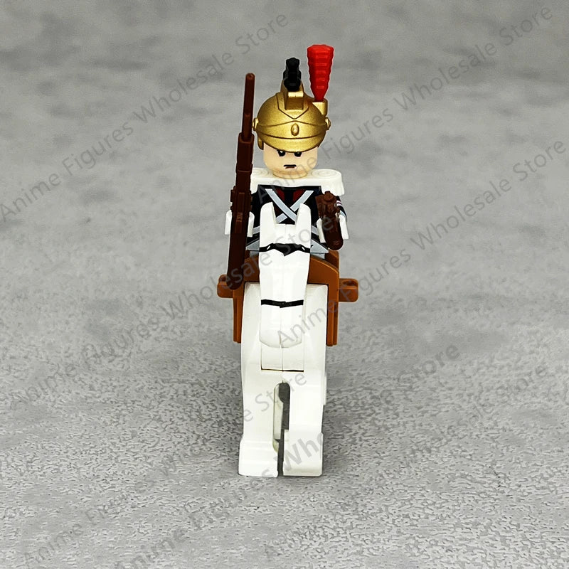 Medieval Napoleonic War French Dragoon British Soldiers Pirates Figures Army Scottish Fuisiler Building Blocks Weapons Brick Toy