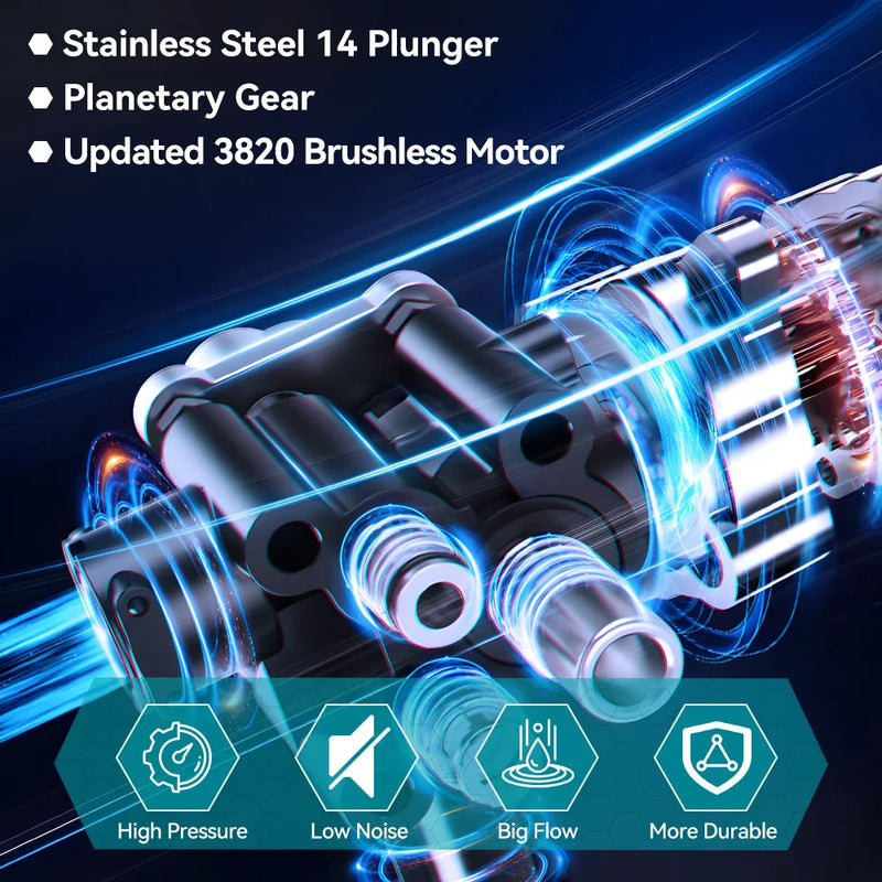 YOFIDRA 6 IN1 High Pressure Car Water Spray Gun 200Bar Cordless Garden Washing Machine Cleaner Power Tool For 21V 18V Battery