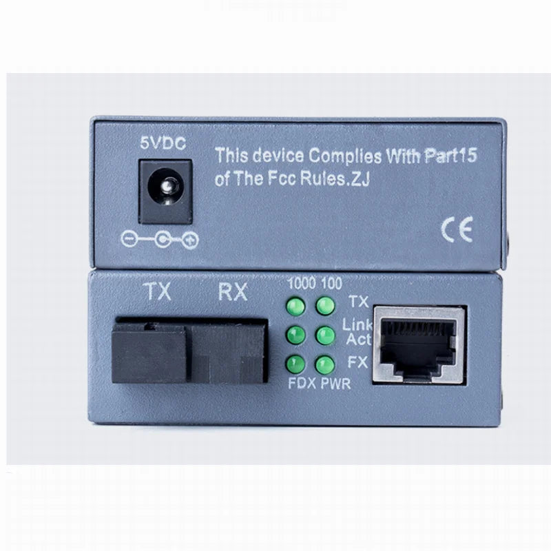 Gigabit Fiber Optical Media Converter HTB-GS-03 1000Mbps  Single Fiber SC Port External Power Supply Optical fiber transmitter