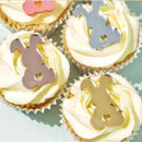 10Pcs Happy Easter Bunny Egg Cake Toppers Acrylic Gold Silver Rabbit Shaped Cupcake Toppers for Easter Party Dessert Decorations