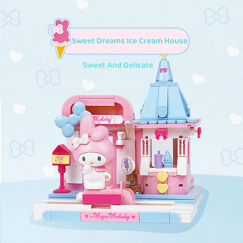 Keeppley Sanrio Building blocks Kulomi My Melody Pompom Purin cartoon model toy graphics block