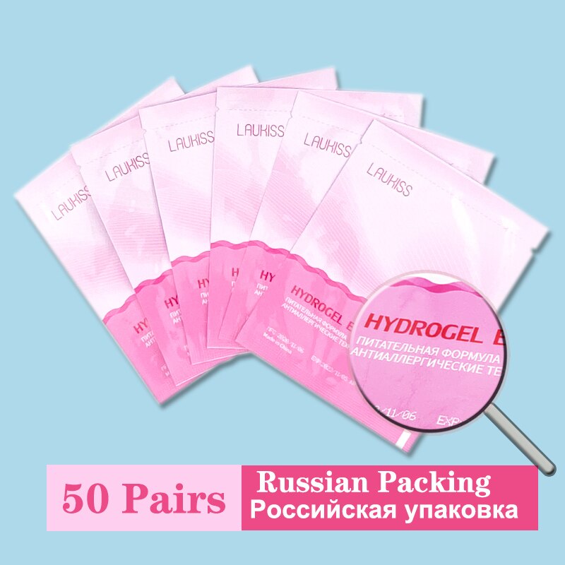 25/50/100Pairs Eye Patches Under Eyelash Pads for Building Hydrogel Paper Patches Pink Lint Free Stickers for False Eyelashes